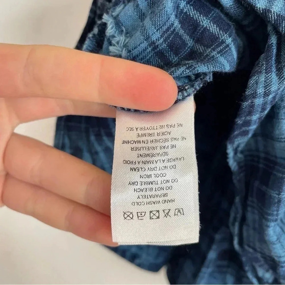 Ramy Brook Darla Pleated Mini Skirt Blue Plaid Zip Up Smocked School Girl XS - Picture 8 of 11